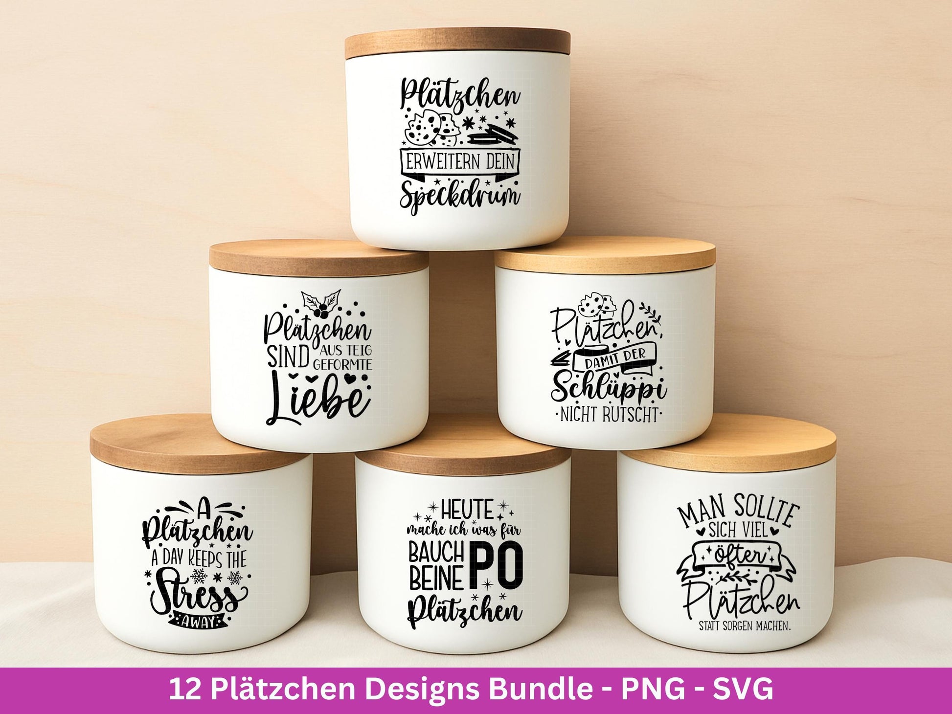Plotterdatei & Laserdatei Plätzchen Sprüche – SVG PNG – Weihnachten Backen Kekse – Etiketten Deko Keksglas – Geschenkidee Cricut Silhouette