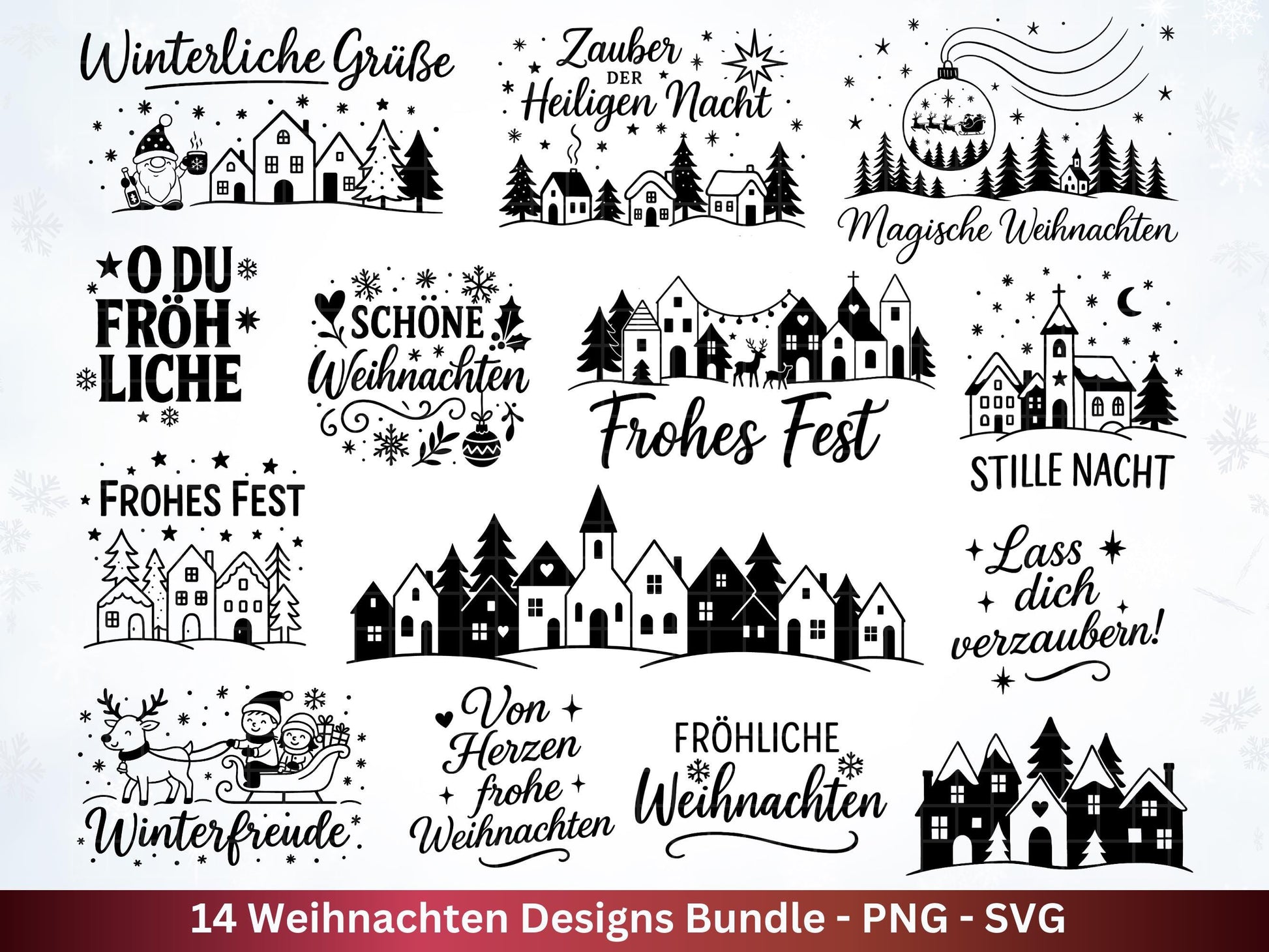 Plotterdatei Weihnachten Svg - Plotterdatei Sprüche - Schriftzüge Weihnachten deutsch - Laserdatei Weihnachten - Cricut Weihnachtsgeschenk