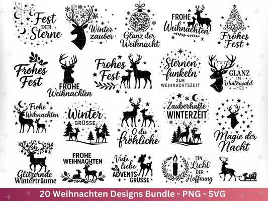 Plotterdatei Weihnachten Svg - Plotterdatei Sprüche - Schriftzüge Weihnachten deutsch - Laserdatei Weihnachten - Cricut Weihnachtsgeschenk