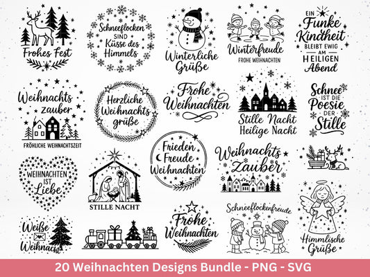 Plotterdatei Weihnachten Svg , Weihnachtshäuser Svg - Weihnachten Laserdatei - Home Svg - Cricut Svg - Winter Svg deutsch - Weihnachtsdeko