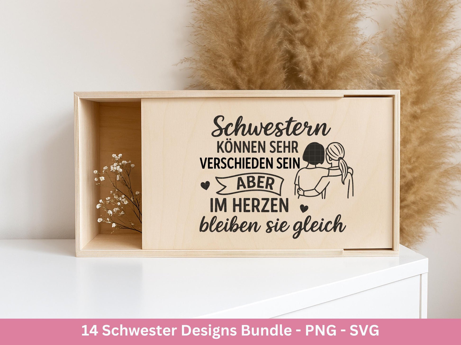 Schwester SVG Plotterdatei – Deutsche Sprüche Designs Bundle – Kindheit Herz Seele – Laserdatei für Cricut Silhouette Tassen Shirts Geschenk