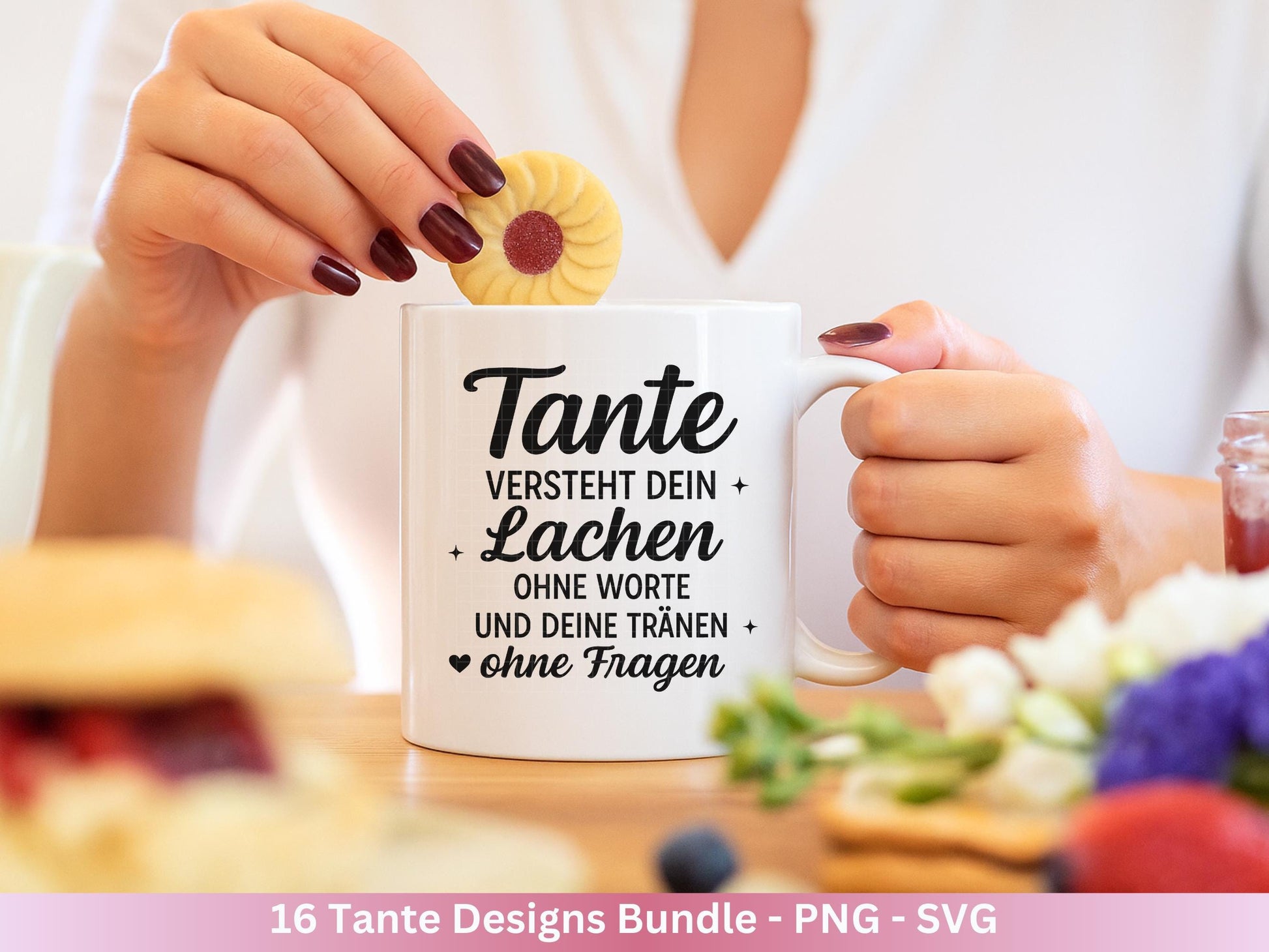 Tante SVG Plotterdatei – Deutsche Sprüche & Herz Designs – Beste Tante Geschenkidee – Laserdatei Cricut Silhouette für Shirt Tasse Beutel