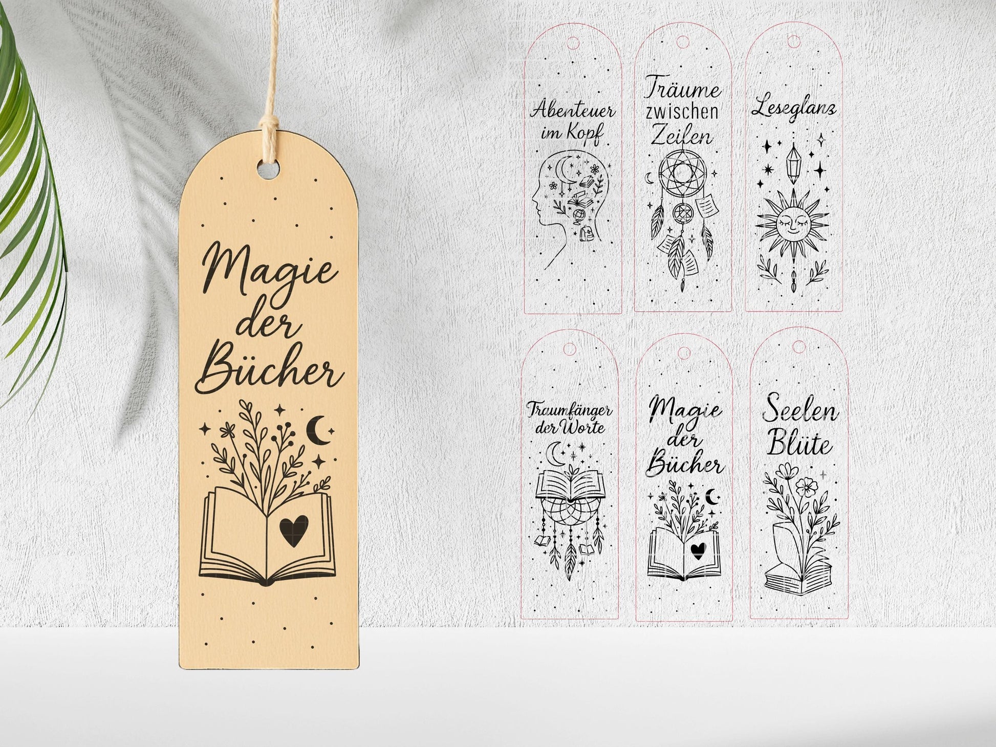 Lesezeichen SVG Laserdatei – Deutsche Sprüche & Bücher Zitate – Plotterdatei Lesen Kaffee – Geschenkidee für Bücherfreunde Cricut Silhouette