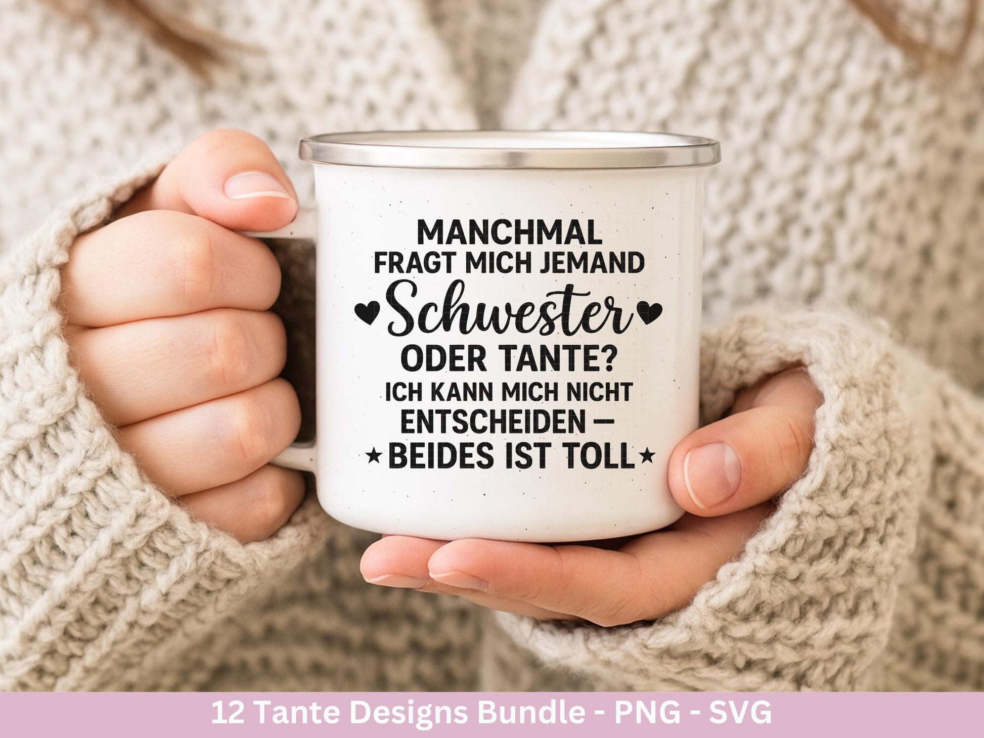Tante SVG Plotterdatei – Deutsche Sprüche Bundle – Lustige und liebevolle Tante Sprüche – Laserdatei Cricut Silhouette Shirt Tasse Geschenk