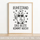 Rente SVG Plotterdatei – Rentner Spruch & Deutsche Sprüche – Wichtel Zwerg – Ruhestand SVG – Laserdatei Cricut Silhouette Geschenkidee