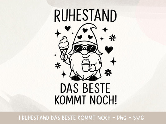 Rente SVG Plotterdatei – Rentner Spruch & Deutsche Sprüche – Wichtel Zwerg – Ruhestand SVG – Laserdatei Cricut Silhouette Geschenkidee