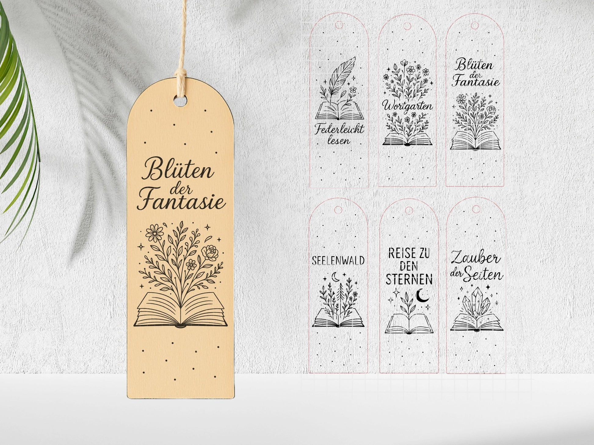 Lesezeichen SVG Laserdatei – Deutsche Sprüche & Bücher Zitate – Plotterdatei Lesen Kaffee – Geschenkidee für Bücherfreunde Cricut Silhouette