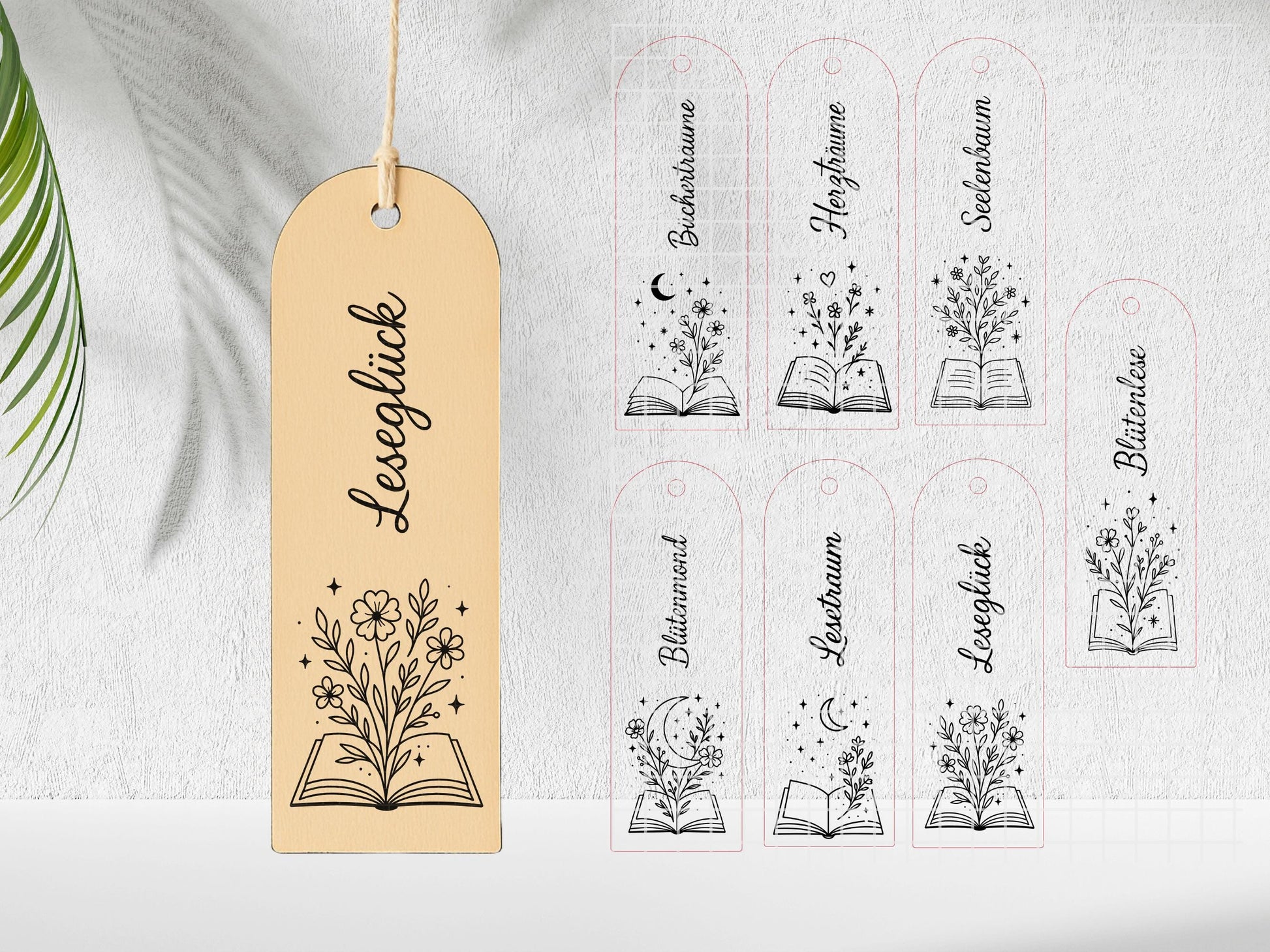 Laserdatei & Plotterdatei Lesezeichen SVG PNG – Deutsche Sprüche Bücher Zitate – Geschenkidee für Bücherfreunde – Cricut Silhouette Lesen