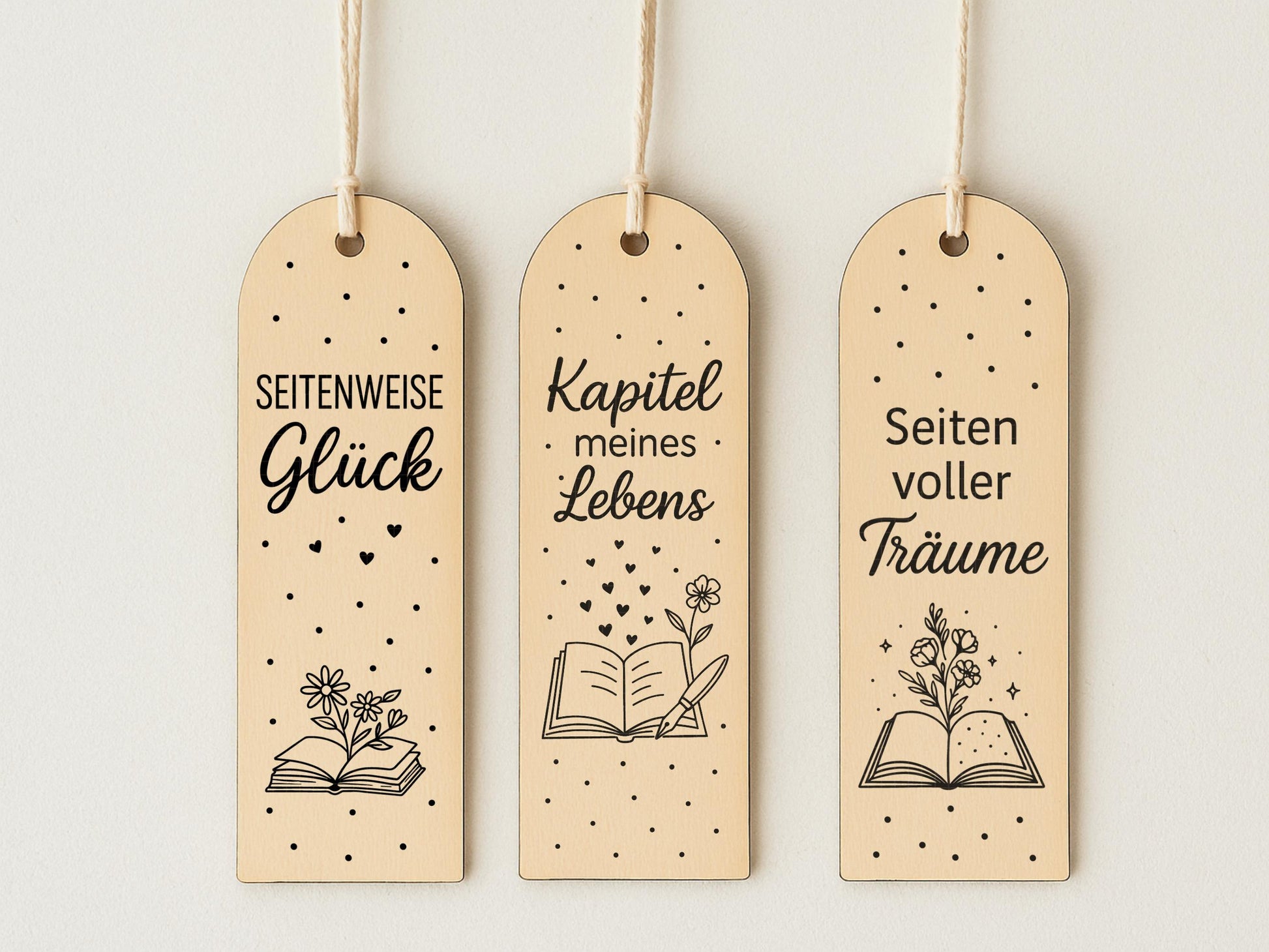 Lesezeichen SVG Laserdatei – Deutsche Sprüche & Bücher Zitate – Plotterdatei Lesen Kaffee – Geschenkidee für Bücherfreunde Cricut Silhouette