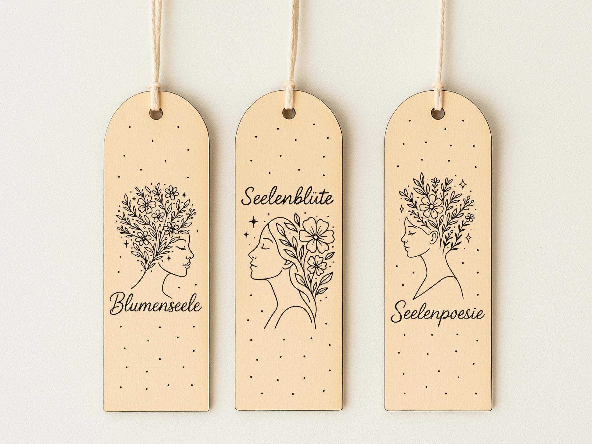 Lesezeichen SVG PNG – Laserdatei & Plotterdatei Frauen Silhouetten mit Blumen und Büchern – Geschenkidee für Leseratten und Bücherfreunde