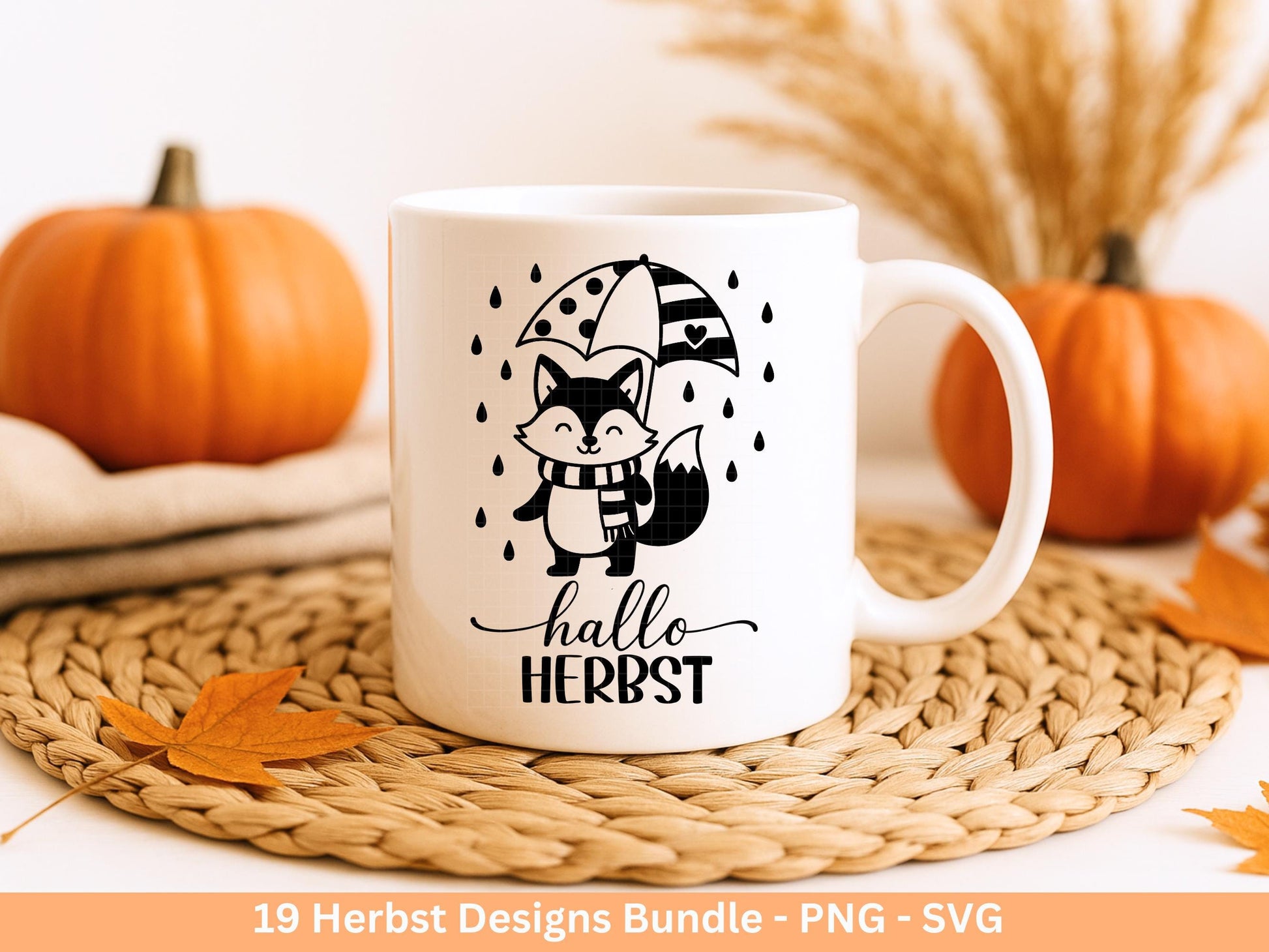 Herbst SVG Plotterdatei – Herbstsprüche & Tiere – Hallo Herbst, Herbstzauber, Fuchs Igel Pilz – Laserdatei Cricut Silhouette Deko Geschenk