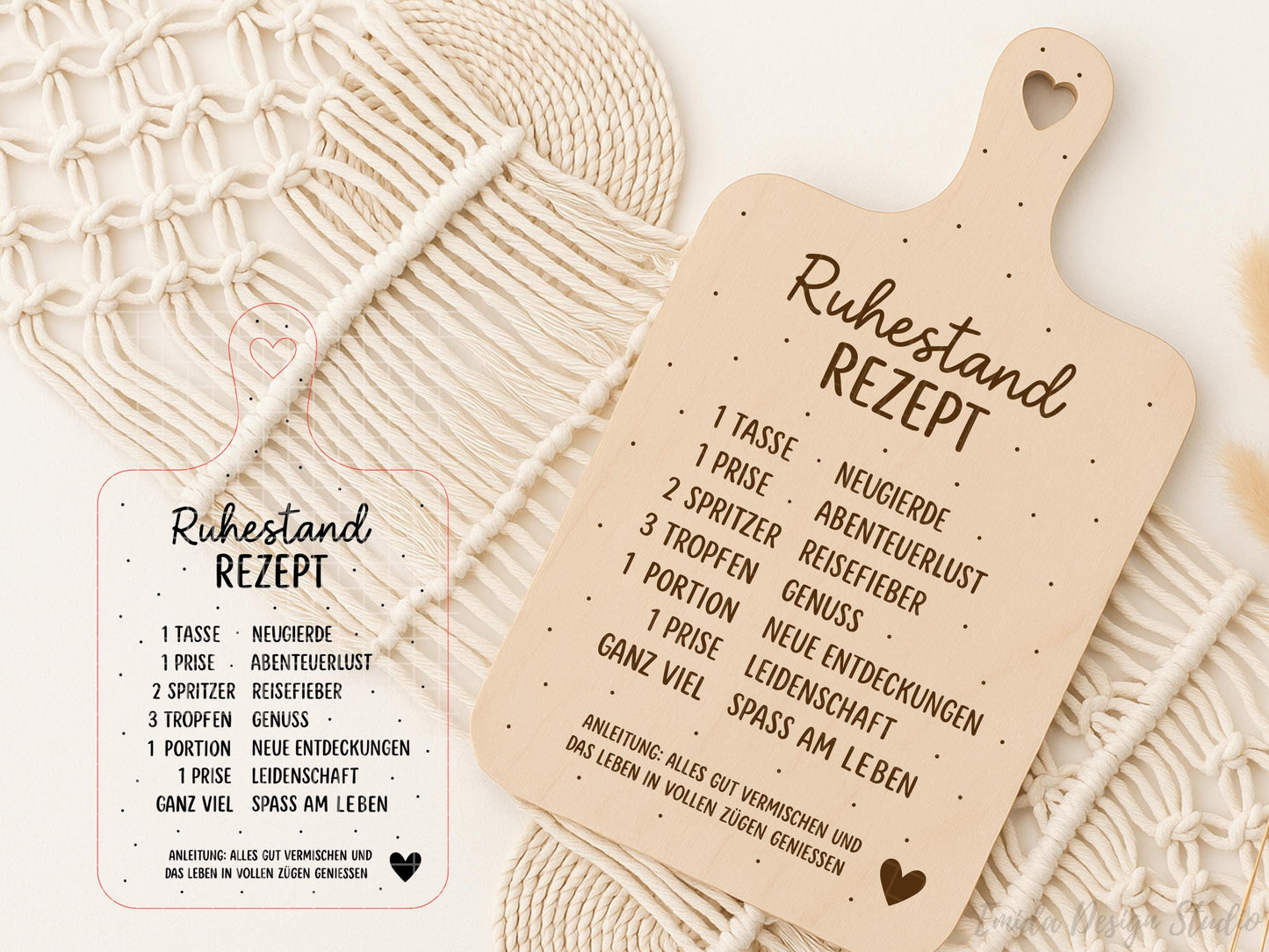 Laserdatei Schneidebrett Ruhestand Rezept SVG – Plotterdatei Rentner Geschenkidee – Ruhestand Spruch Gravurdatei – Cricut Silhouette DIY