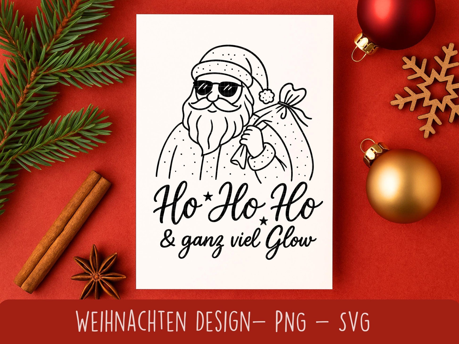 Weihnachten SVG Plotterdatei – Lustiger Weihnachtsmann Spruch Ho Ho Ho – Laserdatei Santa Claus – Cricut Silhouette Shirt Tasse Geschenk