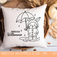 Plotterdatei Herbst Hase SVG – Herbstlich Willkommen – Niedliches Hasen Design mit Regenschirm – Laserdatei PNG Cricut Silhouette Basteln