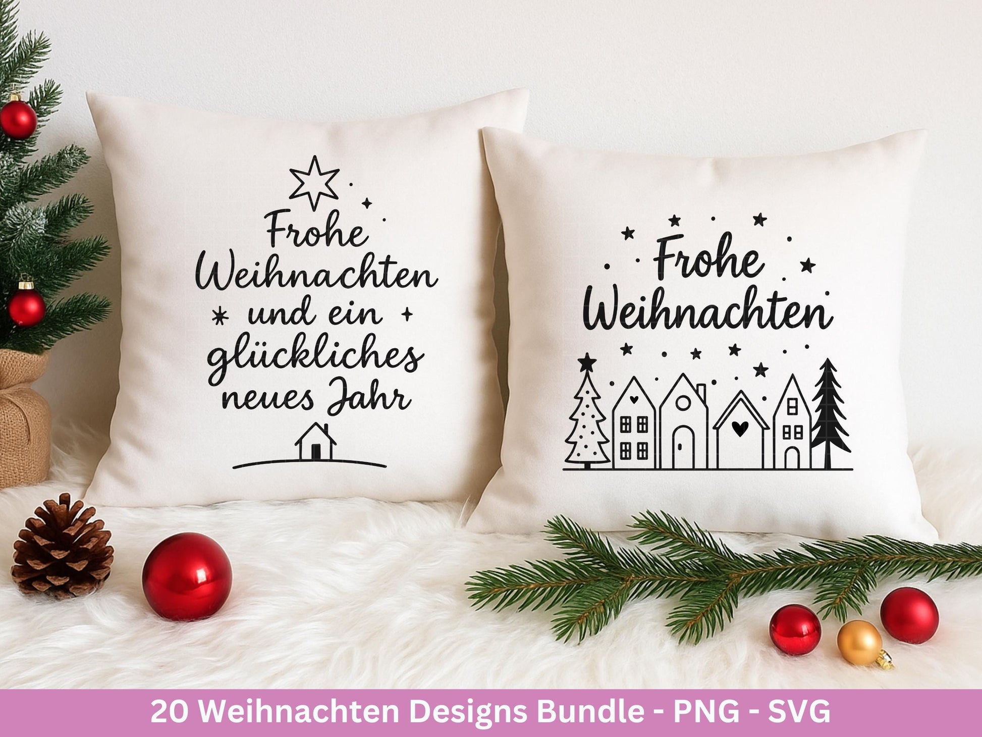 Weihnachten SVG Bundle – Deutsche Plotterdatei & Laserdatei | Frohe-Weihnachten Sprüche, Winter-Deko | PNG SVG | Cricut Silhouette – Diy
