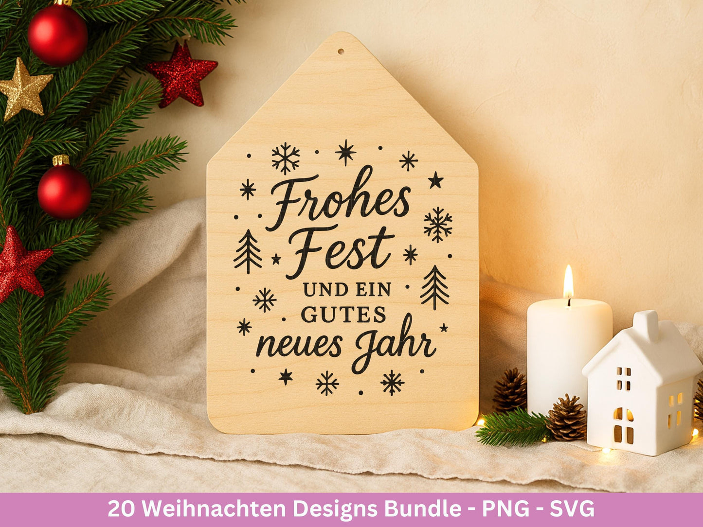 Weihnachten SVG Bundle – Deutsche Plotterdatei & Laserdatei | Frohe-Weihnachten Sprüche, Winter-Deko | PNG SVG | Cricut Silhouette – Diy