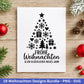 Weihnachten SVG Bundle – Plotterdatei & Laserdatei | Deutsche Sprüche Wintermotive (Kranz, Dorf, Kirche, Schneekugel) | PNG SVG | Cricut