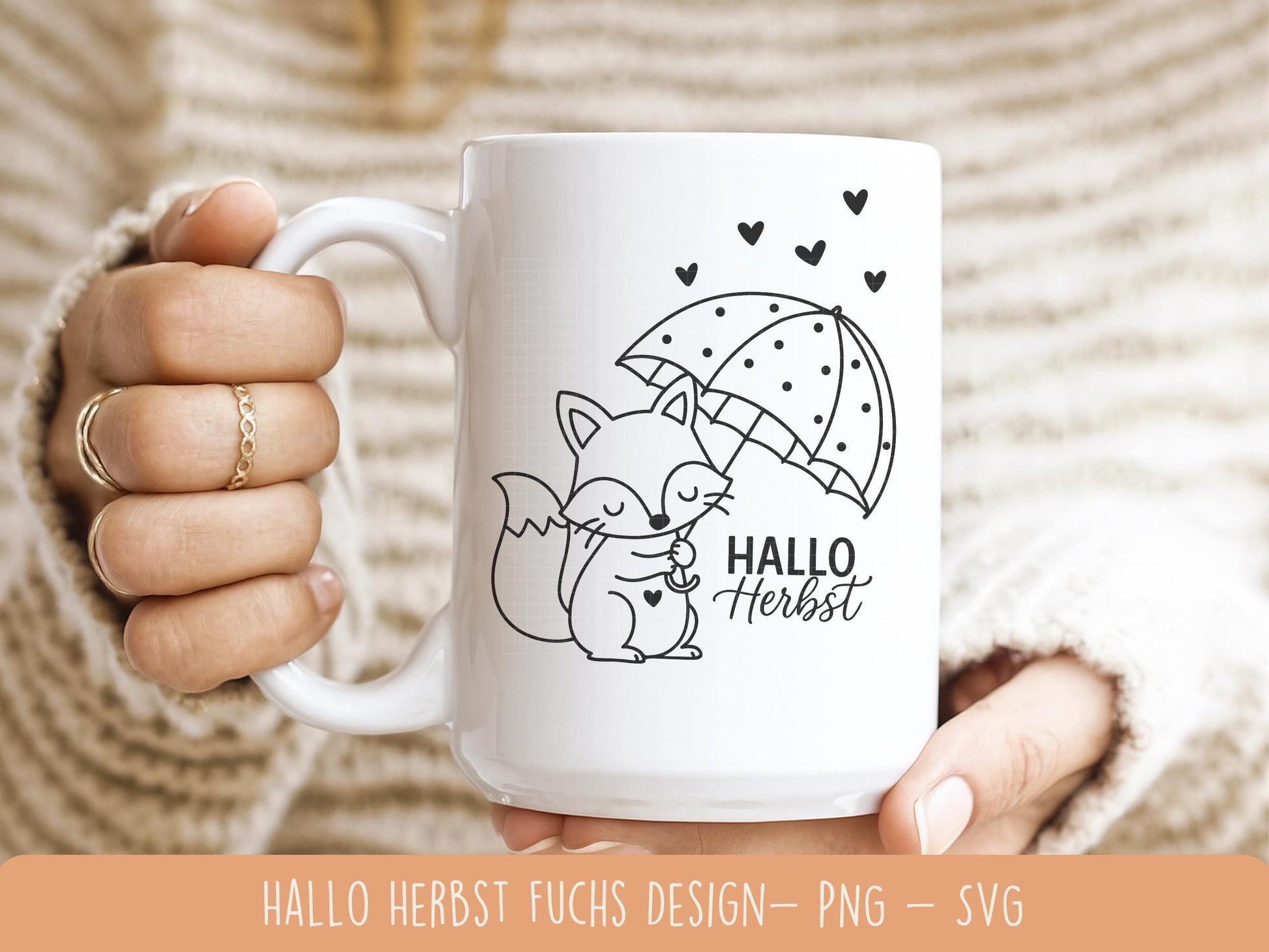 Hallo Herbst Fuchs – Plotterdatei & Laserdatei – Herbst SVG PNG – Sublimation Design – DIY Herbstdeko – Geschenkidee Cricut Silhouette Deko