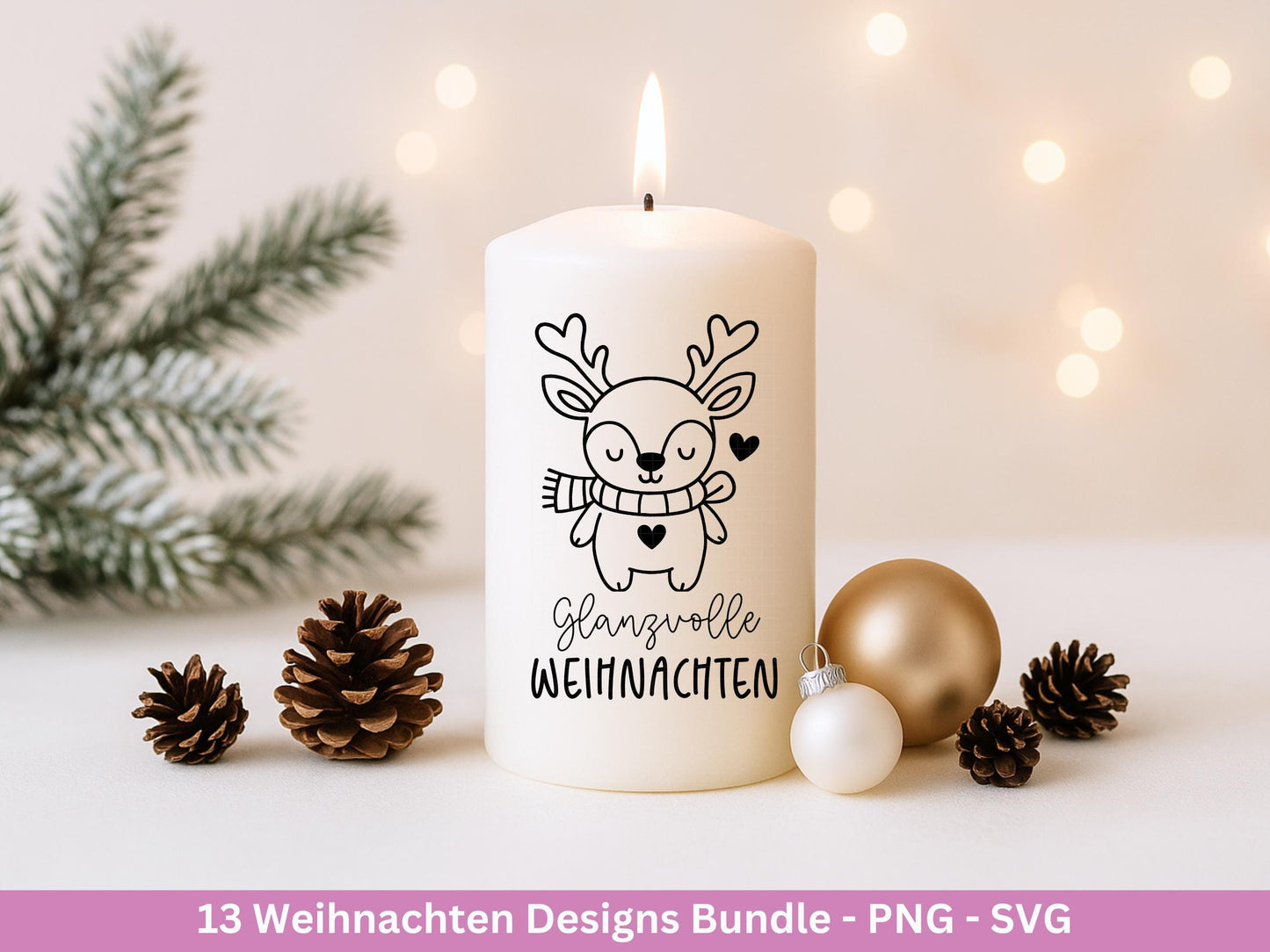 Weihnachten Plotterdatei & Laserdatei Bundle – Weihnachtsmotive SVG PNG – Festliche Sprüche und Tiere – DIY Weihnachtsdeko Cricut Silhouette