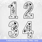 Adventszahlen 1-4 – Plotterdatei & Laserdatei – Weihnachten Zahlen SVG PNG – Adventskranz Deko – DIY Weihnachtsdeko Cricut Silhouette