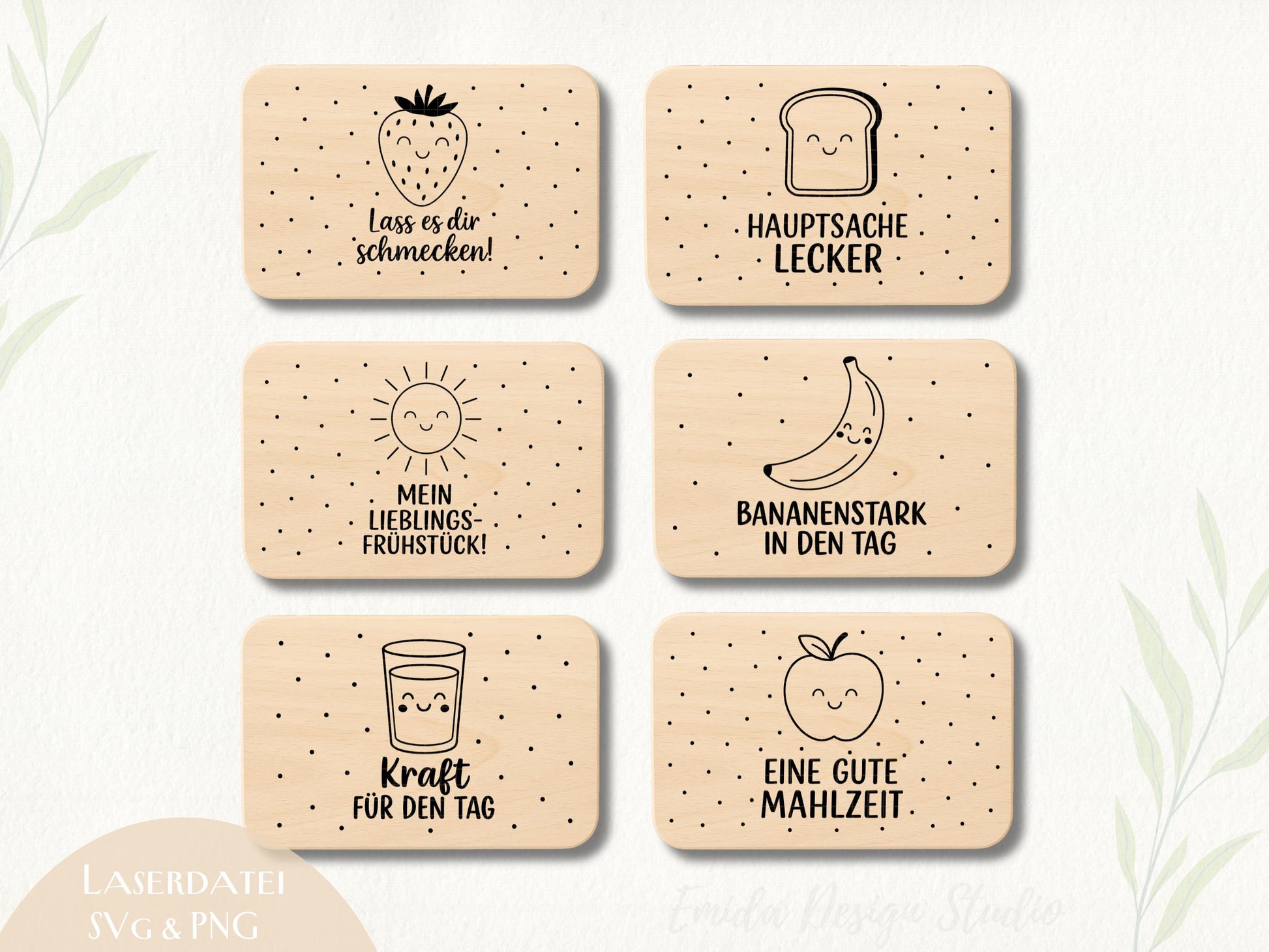 Laserdatei Kinder Frühstücksbrettchen – Lustige Sprüche SVG PNG – Holz Gravur Datei Tiere – Frühstück Brett Gravur für Kinder Geschenkidee