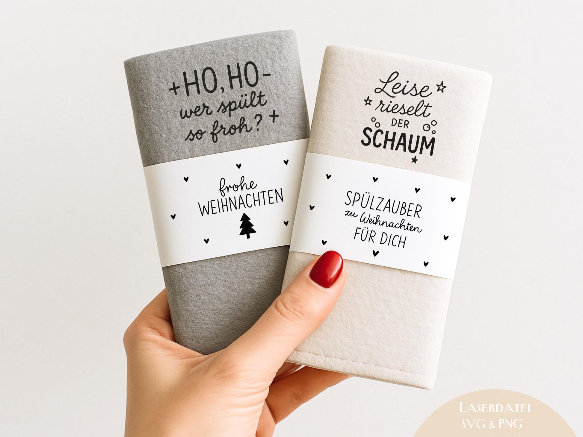 Putzlappen Sprüche – SVG-Datei | Plotterdatei und Laserdatei | Banderole Spüllappen/Waschlappen | Geschenkidee Küche | Weihnachten & Neujahr