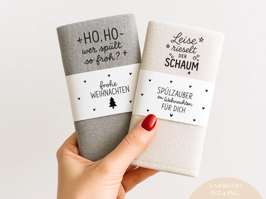 Putzlappen Sprüche – SVG-Datei | Plotterdatei und Laserdatei | Banderole Spüllappen/Waschlappen | Geschenkidee Küche | Weihnachten & Neujahr