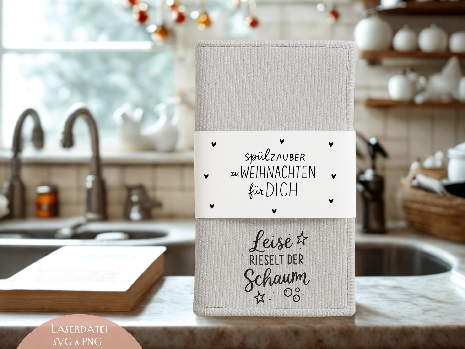Putzlappen Sprüche – SVG-Datei | Plotterdatei und Laserdatei | Banderole Spüllappen/Waschlappen | Geschenkidee Küche | Weihnachten & Neujahr