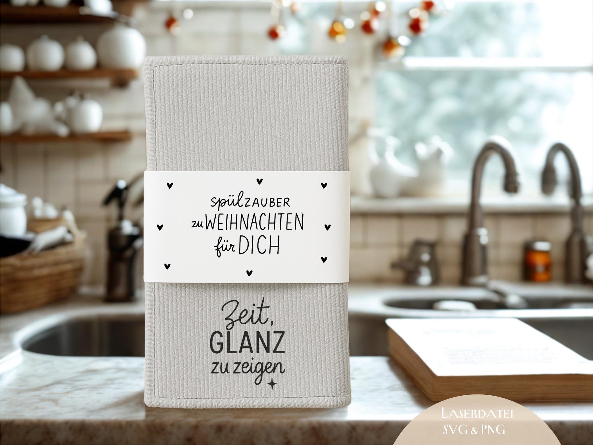 Putzlappen Sprüche – SVG-Datei | Plotterdatei und Laserdatei | Banderole Spüllappen/Waschlappen | Geschenkidee Küche | Weihnachten & Neujahr