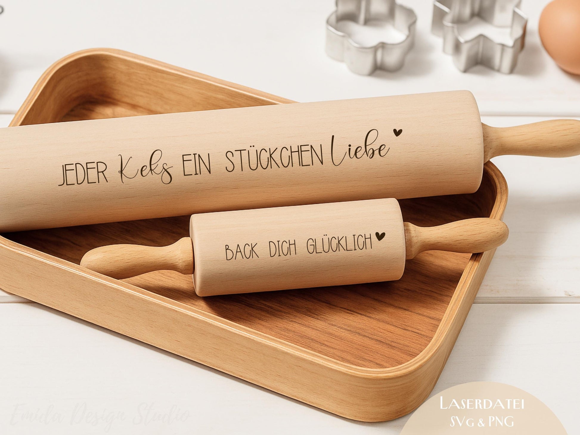 Laserdatei & Plotterdatei Backen Sprüche – SVG PNG – Teigrolle Gravurdatei – Plätzchen Backen Küche Deko – Geschenkidee Nudelholz Cricut