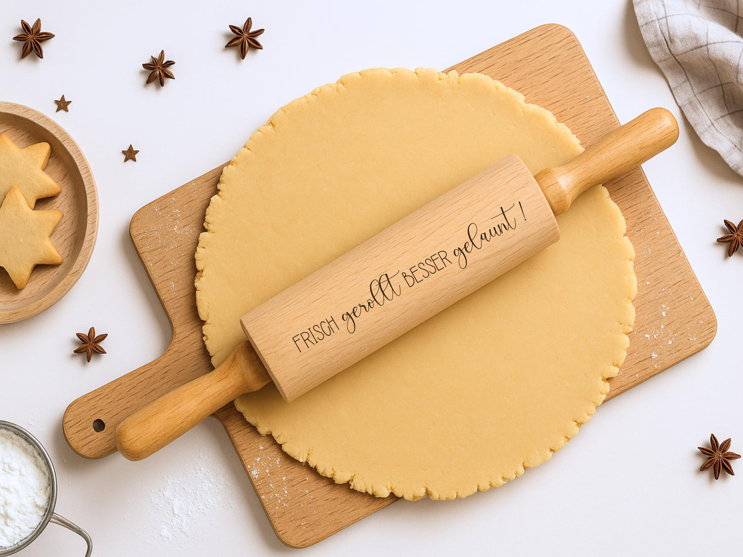 Laserdatei & Plotterdatei Backen Sprüche – SVG PNG – Teigrolle Gravurdatei – Plätzchen Backen Küche Deko – Geschenkidee Nudelholz Cricut