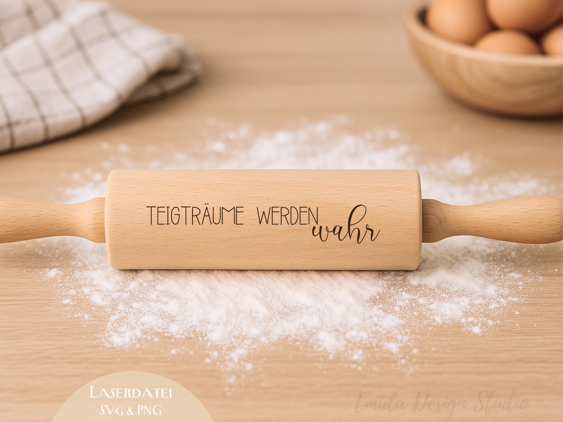 Laserdatei & Plotterdatei Backen Sprüche – SVG PNG – Teigrolle Gravurdatei – Plätzchen Backen Küche Deko – Geschenkidee Nudelholz Cricut