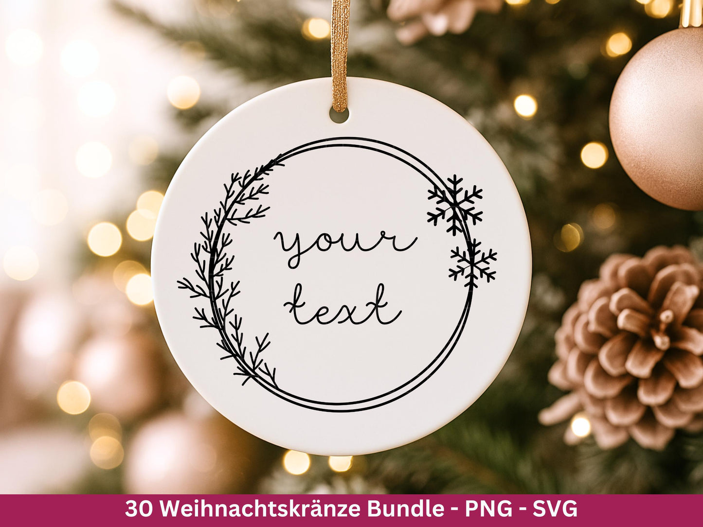 Weihnachtskränze SVG Bundle – Plotterdatei und Laserdatei | Kranz & Adventskranz Rahmen, Weihnachten | Cricut Silhouette | Geschenkidee