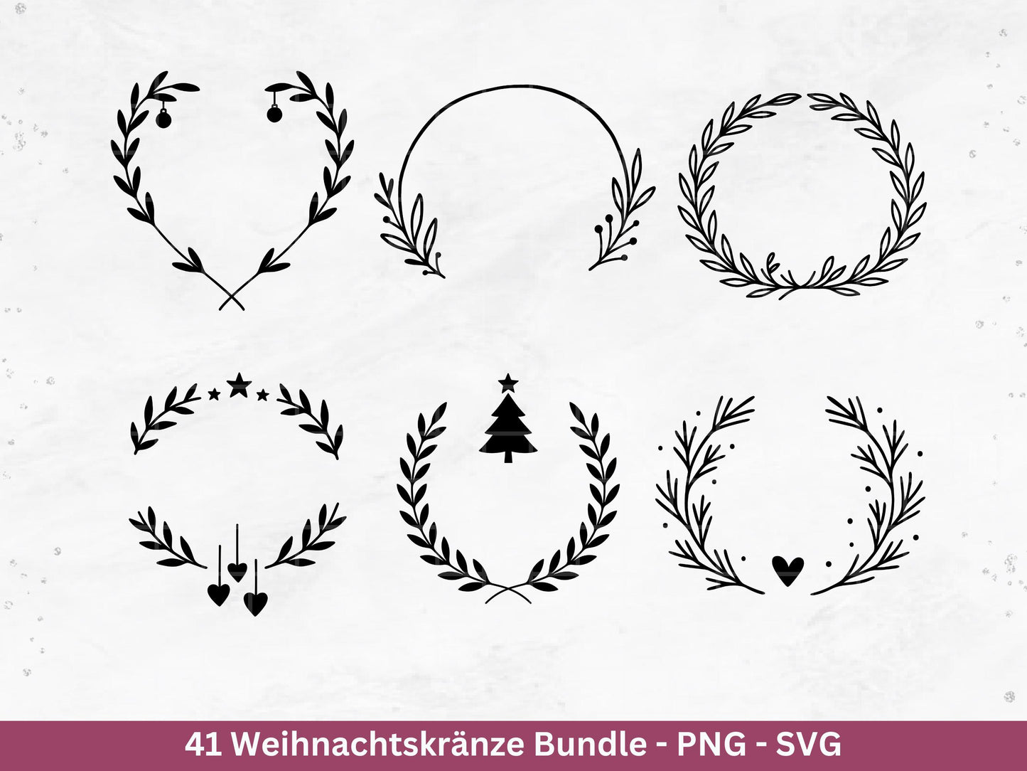 Weihnachtskränze SVG Bundle – Plotterdatei und Laserdatei | Kranz & Adventskranz Rahmen, Weihnachten | Cricut Silhouette | Geschenkidee