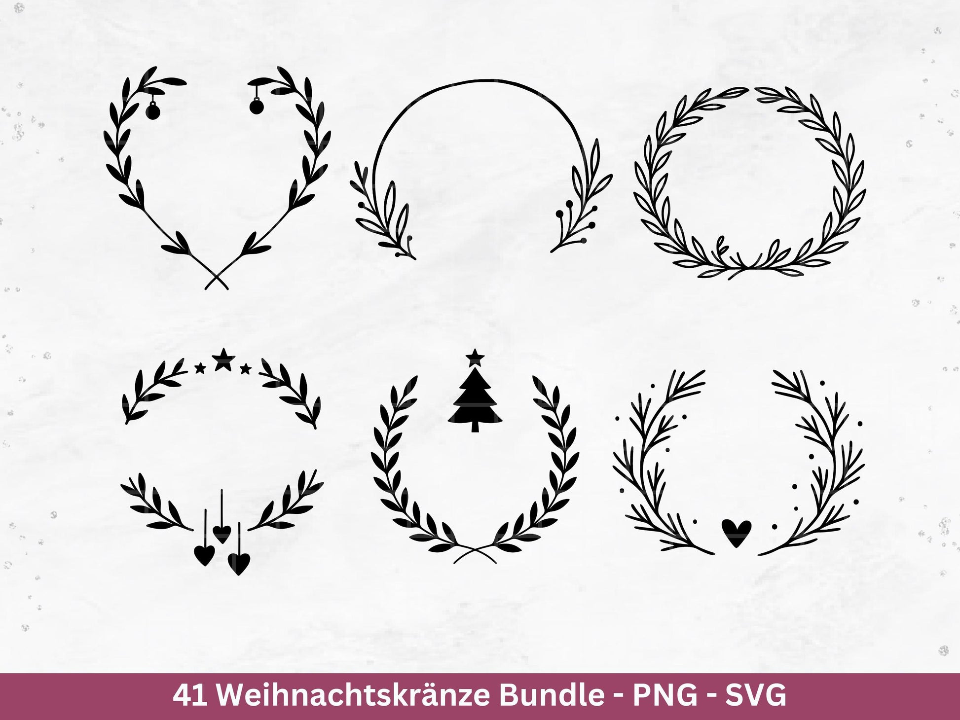 Weihnachtskränze SVG Bundle – Plotterdatei und Laserdatei | Kranz & Adventskranz Rahmen, Weihnachten | Cricut Silhouette | Geschenkidee