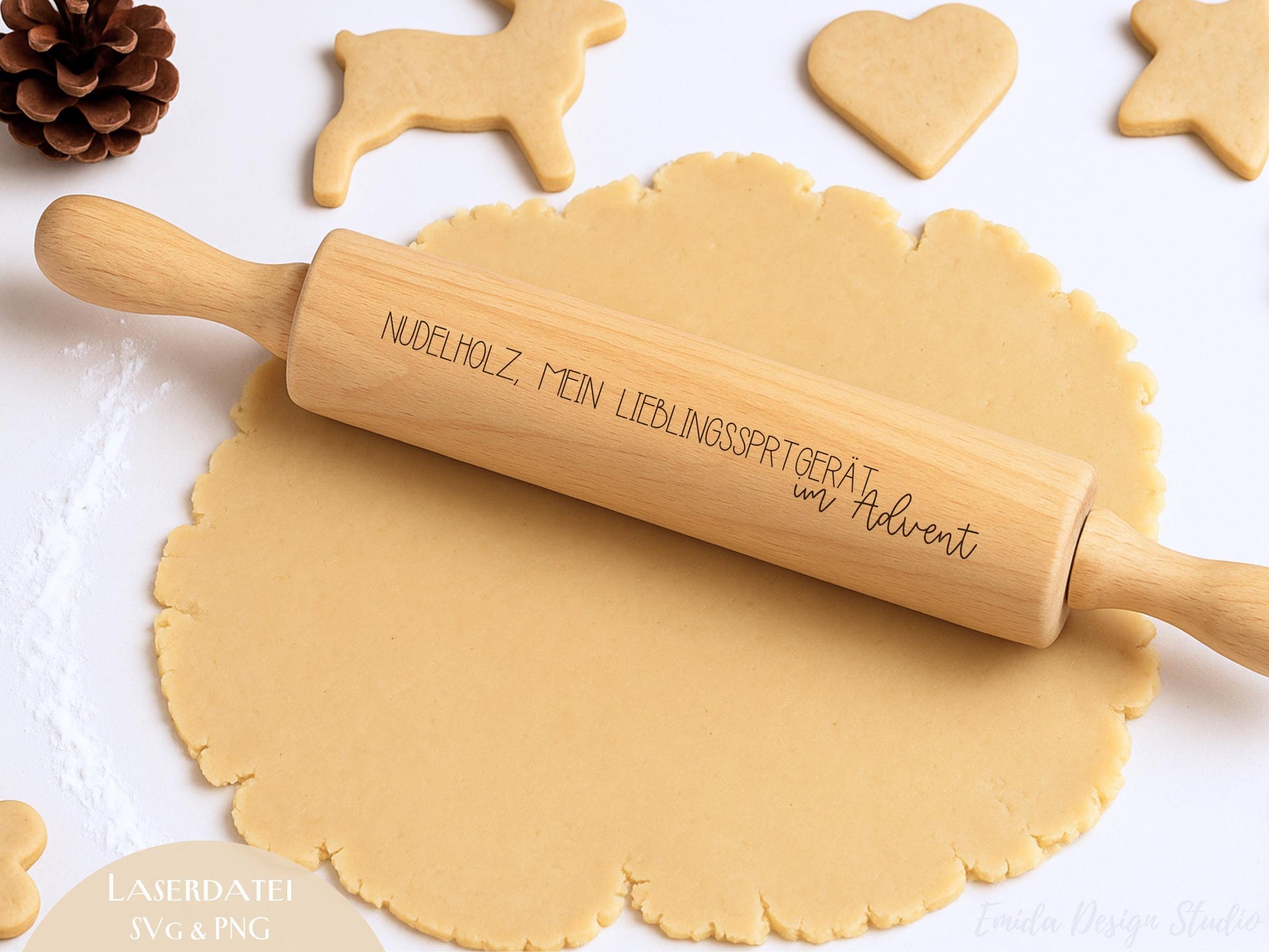 Laserdatei & Plotterdatei Backen Sprüche – SVG PNG – Teigrolle Gravurdatei – Plätzchen Backen Küche Deko – Geschenkidee Nudelholz Cricut