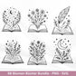 Blumenbuch SVG – Buch-SVG Bundle | Plotterdatei und Laserdatei | Offenes Buch mit Blumen/Wildblumen | Buchliebhaber | PNG Cricut Silhouette