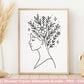 Blumen Frauen Silhouette SVG – Plotterdatei und Laserdatei | Boho Frau mit Blumen & Buch | PNG | Cricut Silhouette | Buchliebhaber Geschenk