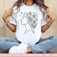 Blumen Frauen Silhouette SVG – Plotterdatei und Laserdatei | Boho Frau mit Blumen & Buch | PNG | Cricut Silhouette | Buchliebhaber Geschenk