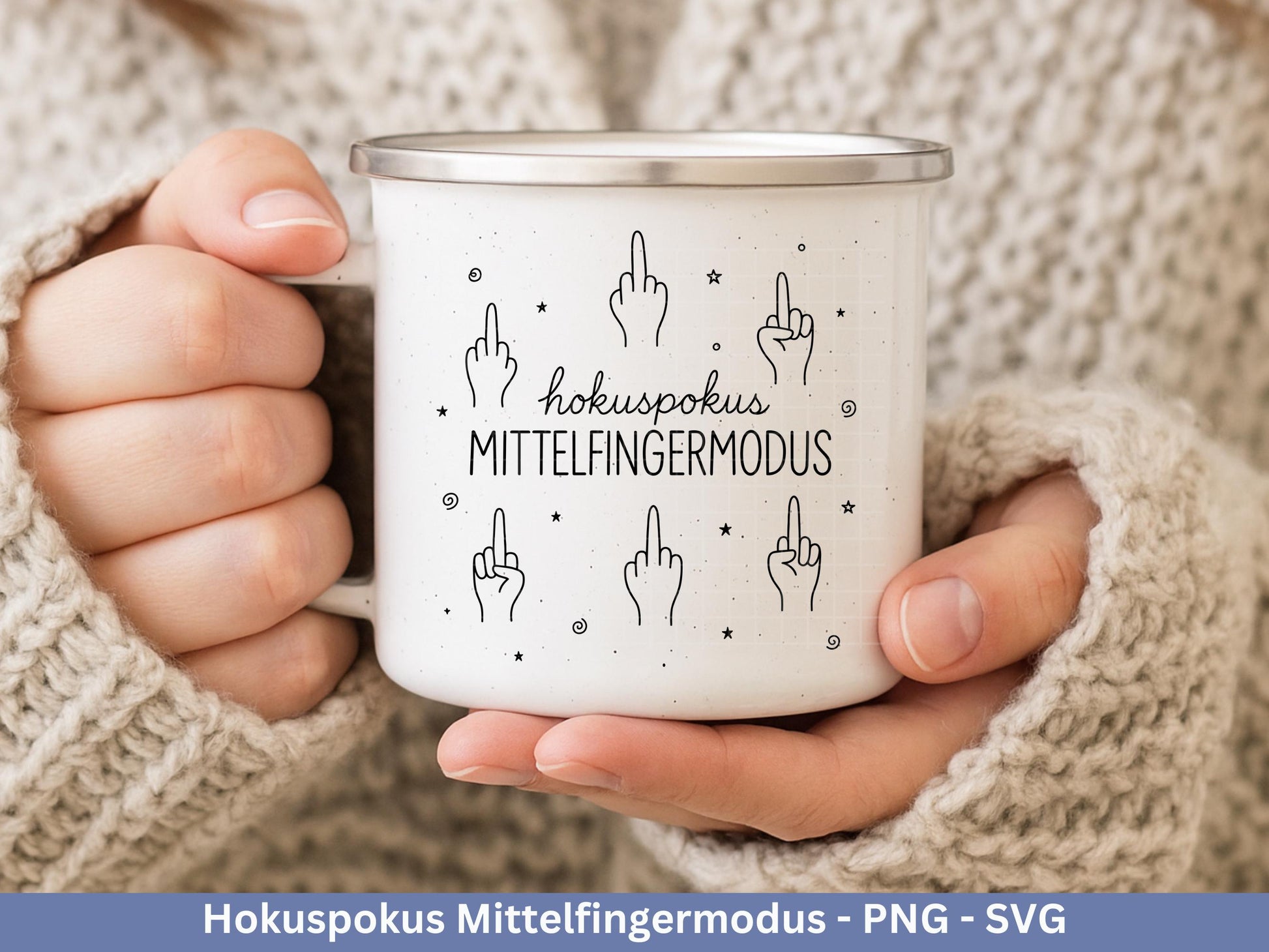 Hokuspokus Mittelfingermodus – Plotterdatei SVG und Laserdatei | Lustige Sprüche für Tasse/Beutel | Geschenk beste Freundin | Cricut