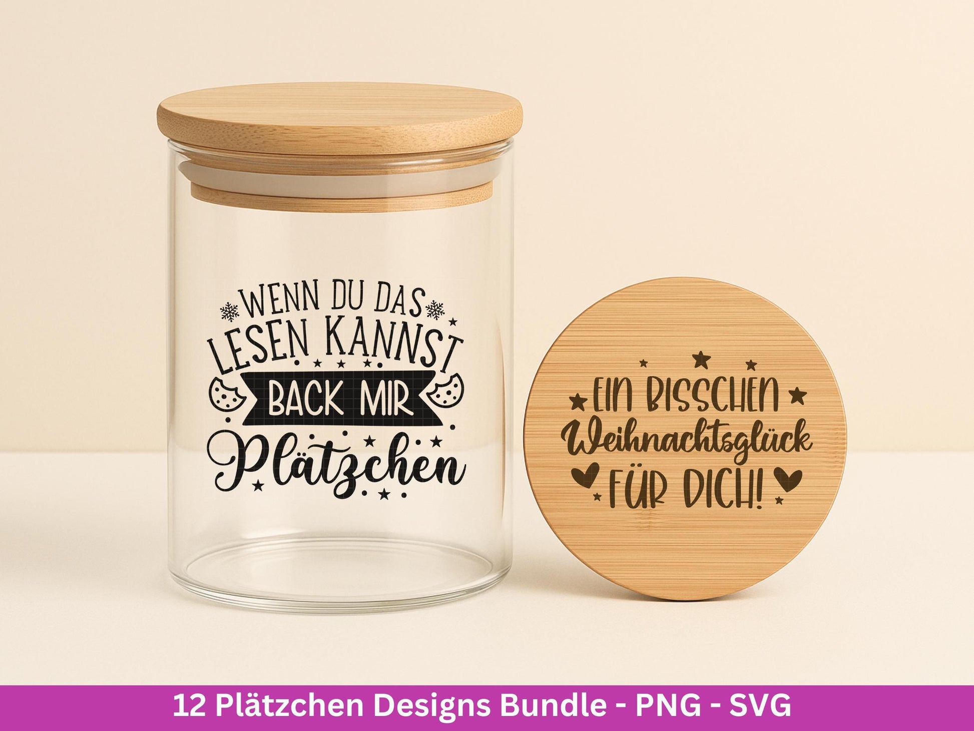 Plotterdatei & Laserdatei Plätzchen Sprüche – SVG PNG – Weihnachten Backen Kekse – Etiketten Deko Keksglas – Geschenkidee Cricut Silhouette