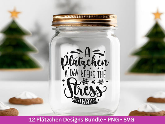Plotterdatei & Laserdatei Plätzchen Sprüche – SVG PNG – Weihnachten Backen Kekse – Etiketten Deko Keksglas – Geschenkidee Cricut Silhouette