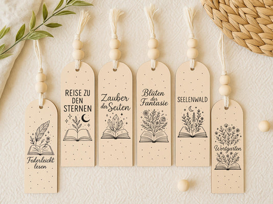 Lesezeichen SVG Laserdatei – Deutsche Sprüche & Bücher Zitate – Plotterdatei Lesen Kaffee – Geschenkidee für Bücherfreunde Cricut Silhouette