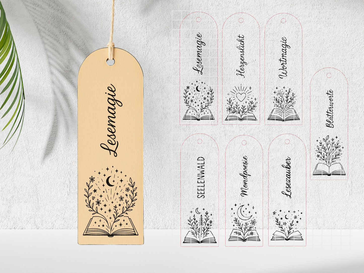 Laserdatei & Plotterdatei Lesezeichen SVG PNG – Deutsche Sprüche Bücher Zitate – Geschenkidee für Bücherfreunde – Cricut Silhouette Lesen