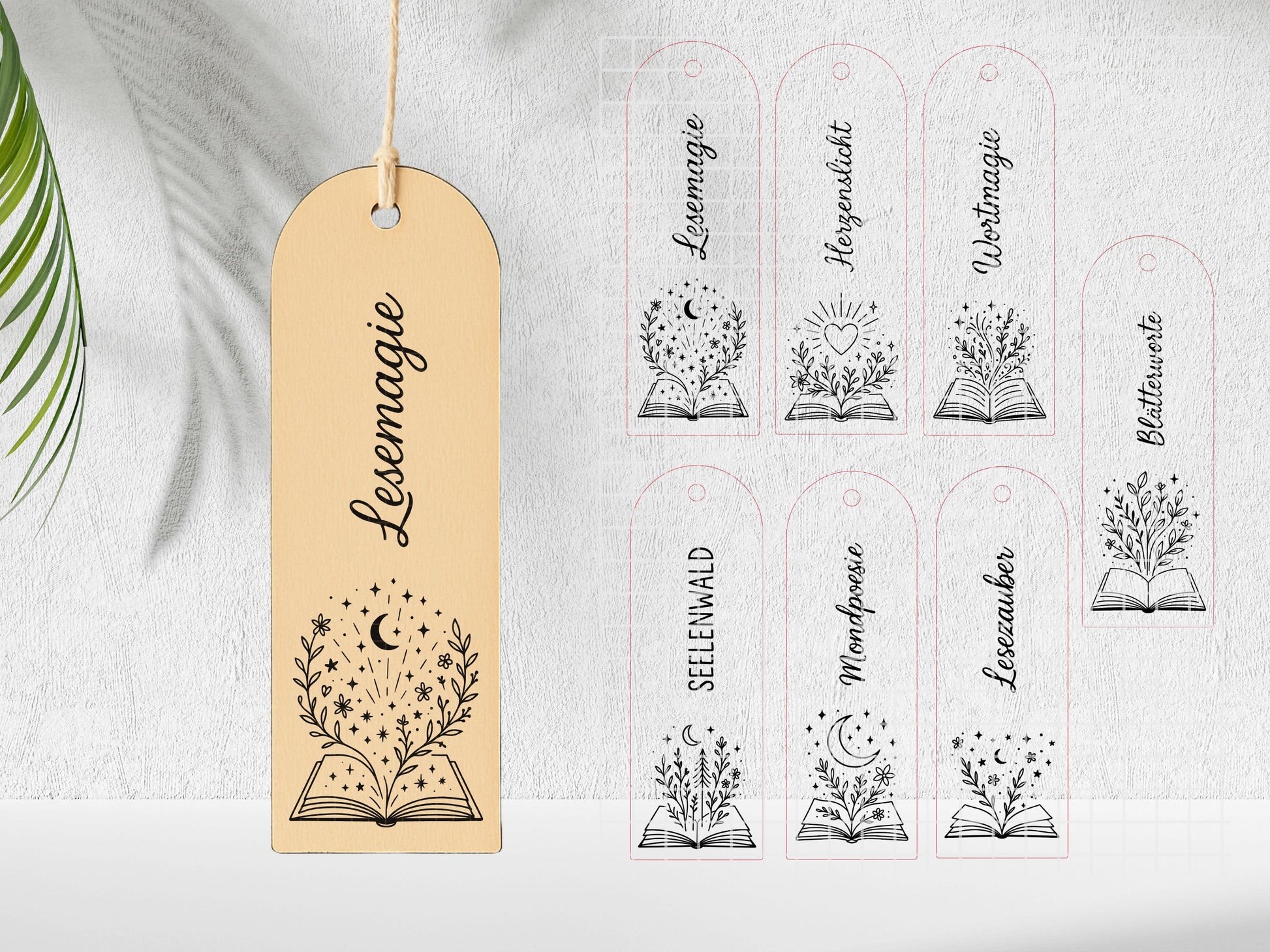 Laserdatei & Plotterdatei Lesezeichen SVG PNG – Deutsche Sprüche Bücher Zitate – Geschenkidee für Bücherfreunde – Cricut Silhouette Lesen