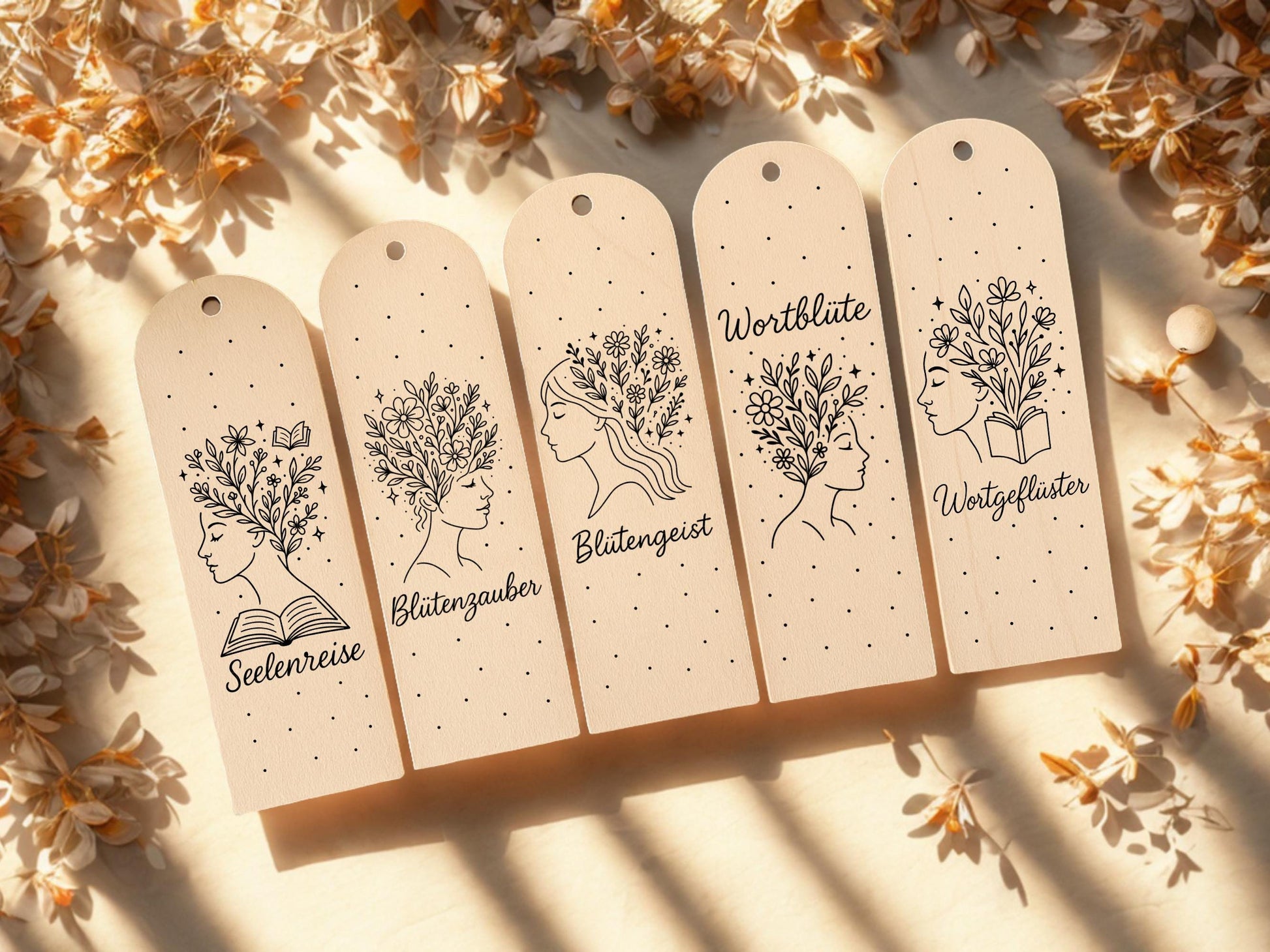 Lesezeichen SVG PNG – Laserdatei & Plotterdatei Frauen Silhouetten mit Blumen und Büchern – Geschenkidee für Leseratten und Bücherfreunde