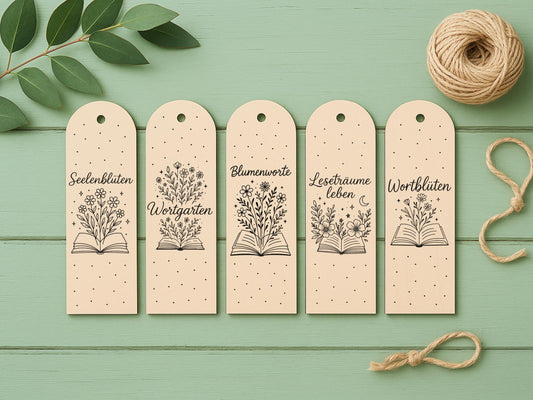 Lesezeichen SVG Datei – Laserdatei & Plotterdatei mit Sprüchen – Bücherliebe Zitate für Gravur und Plotten – Geschenkidee für Leseratten