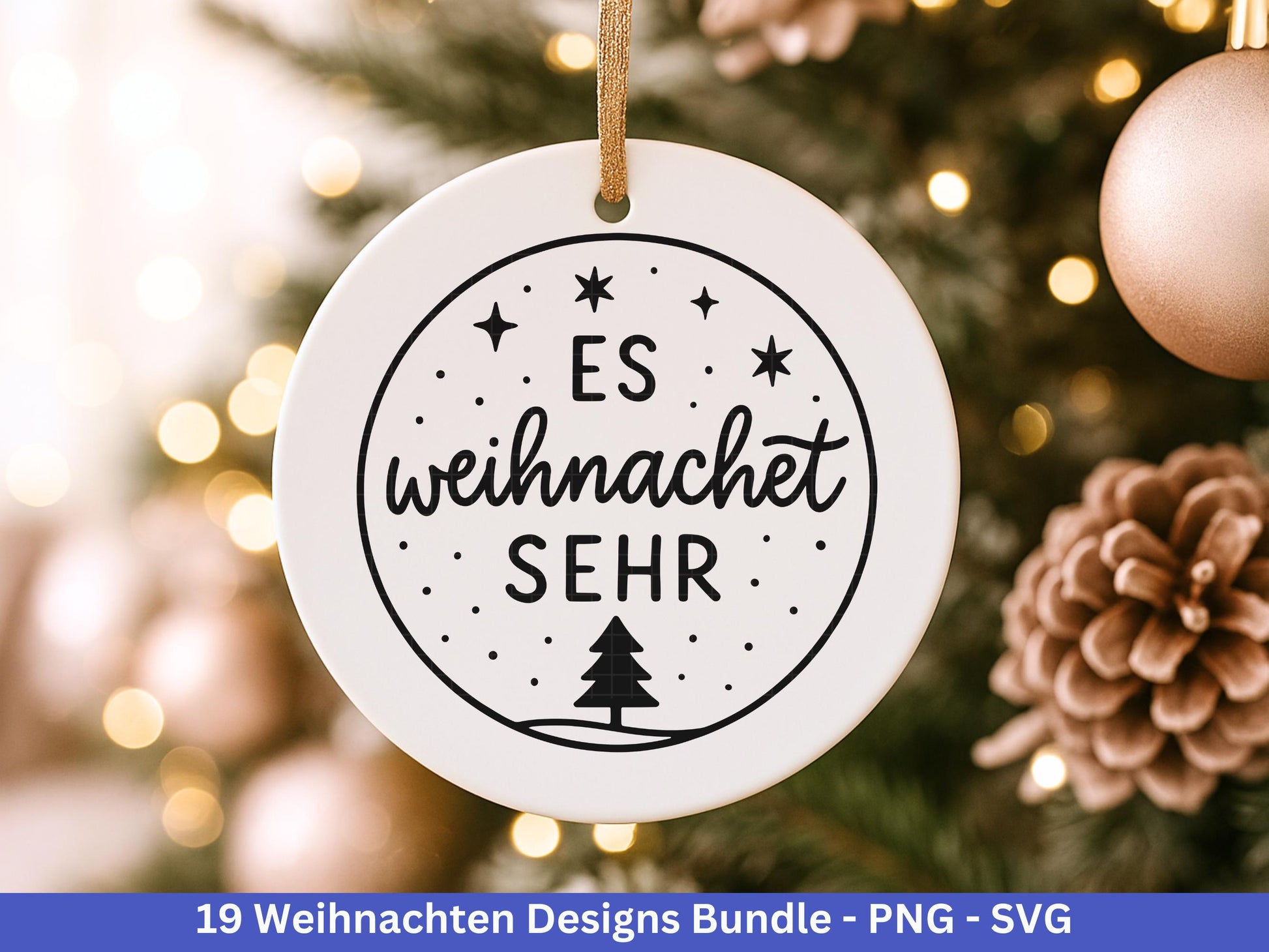 Weihnachten SVG Bundle – Plotterdatei & Laserdatei | Deutsche Sprüche Wintermotive (Kranz, Dorf, Kirche, Schneekugel) | PNG SVG | Cricut