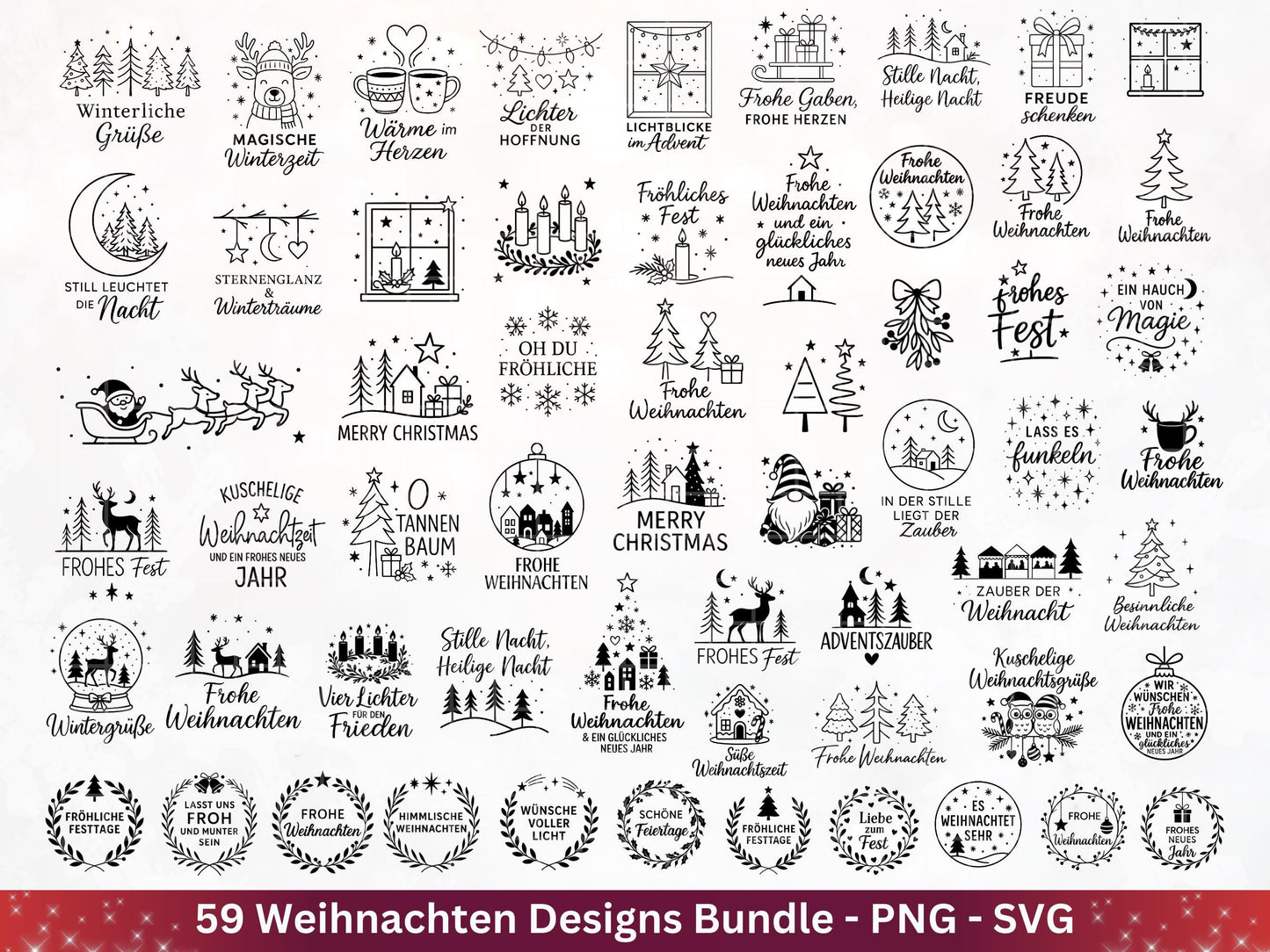 Weihnachten SVG Plotterdatei Bundle – Weihnachtshäuser | Weihnachten Laserdatei | Home SVG | Cricut SVG | Deutsch | Weihnachtsdeko | Winter