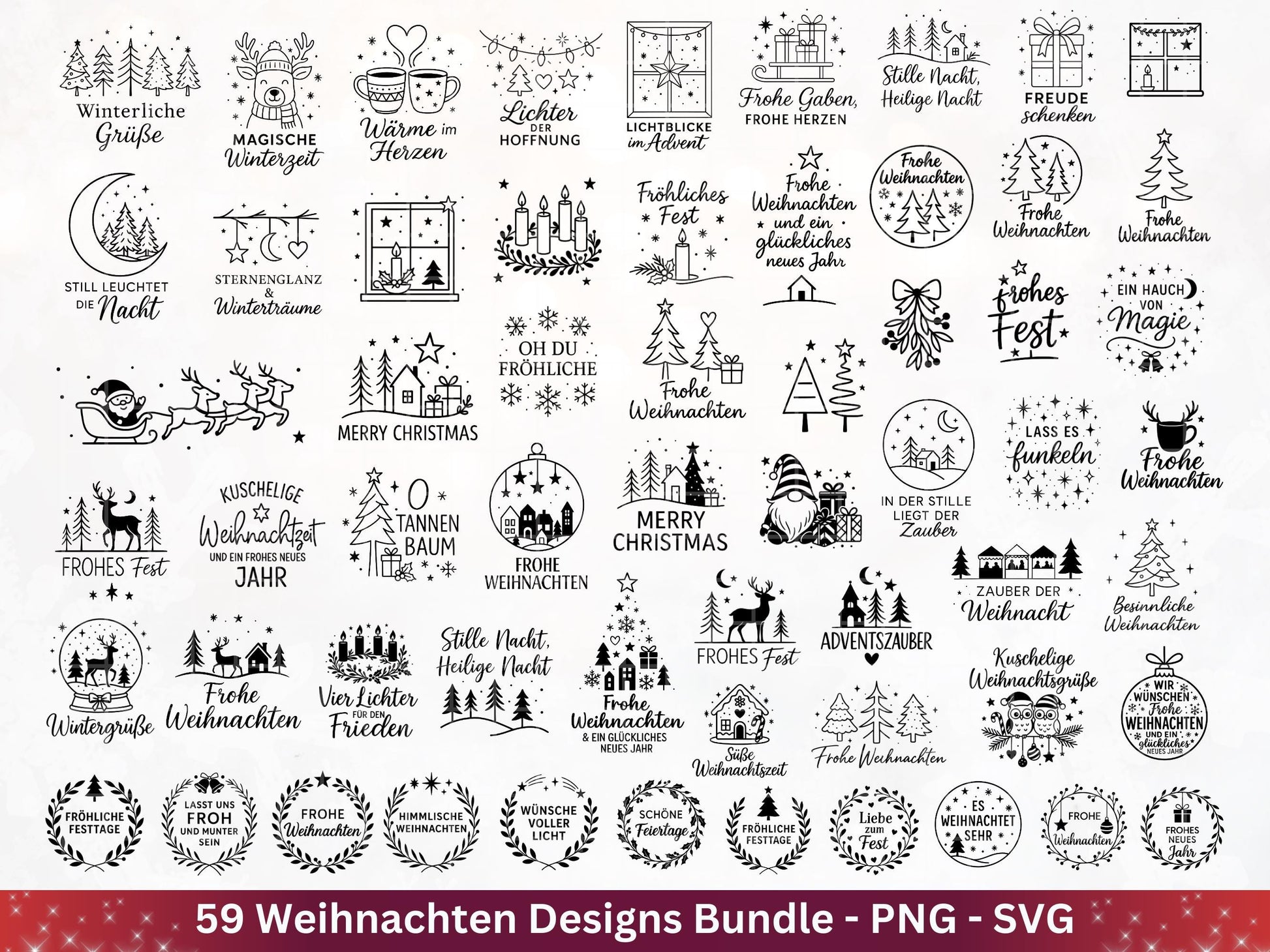 Weihnachten SVG Plotterdatei Bundle – Weihnachtshäuser | Weihnachten Laserdatei | Home SVG | Cricut SVG | Deutsch | Weihnachtsdeko | Winter